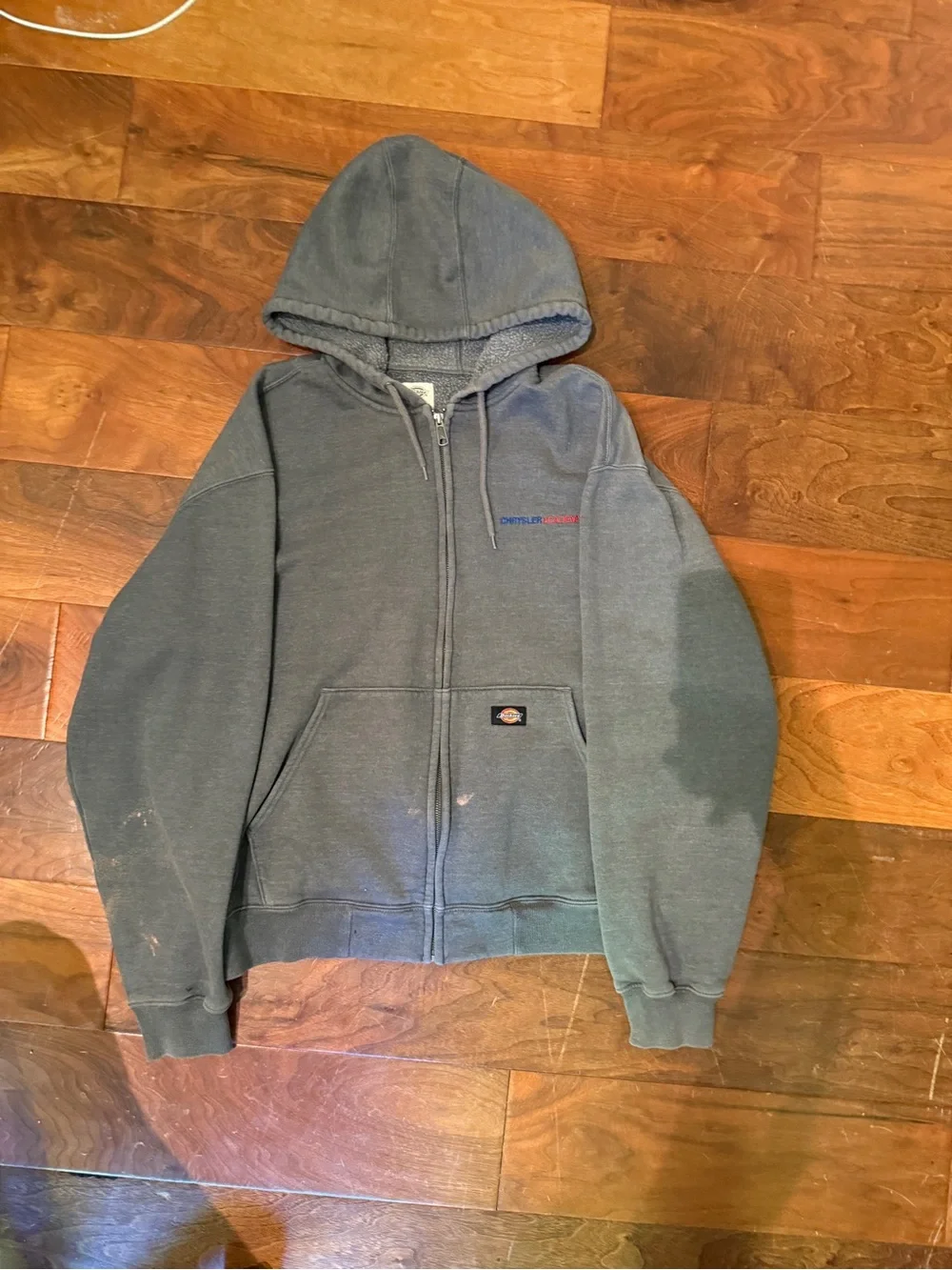 Dickies Men's Charcoal Gray Zip-Up Hooded Sweatshirt